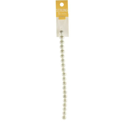 10mm White AB Colour Round Glass Strung Beads